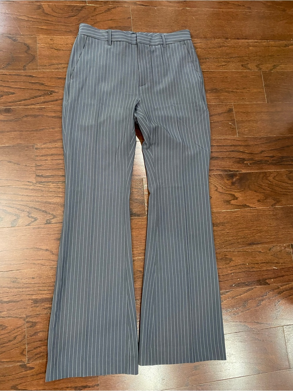 NWT Banana Republic Pants Womens Grey Bootcut Pinstripe Sculpted Stretch Size 6